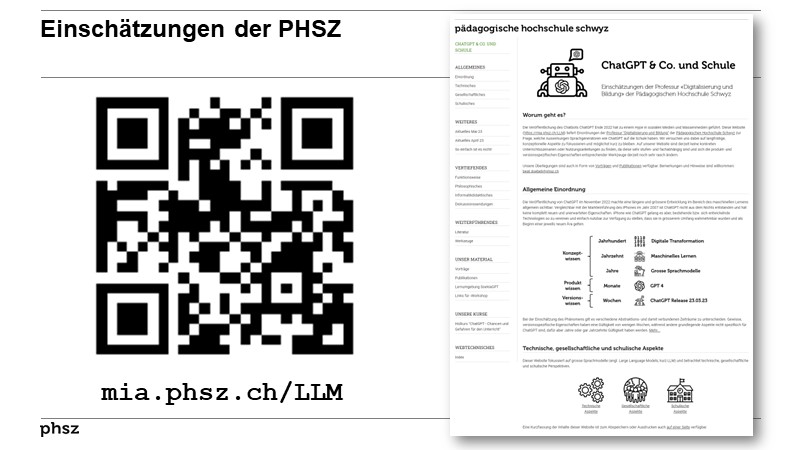 Einschätzungen der PHSZ