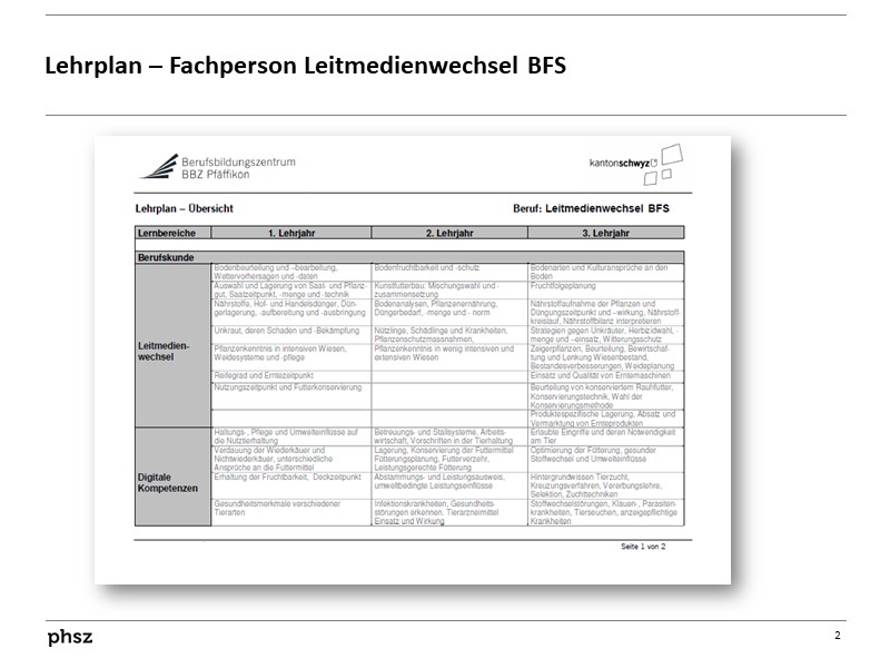 Lehrplan LMW BFS