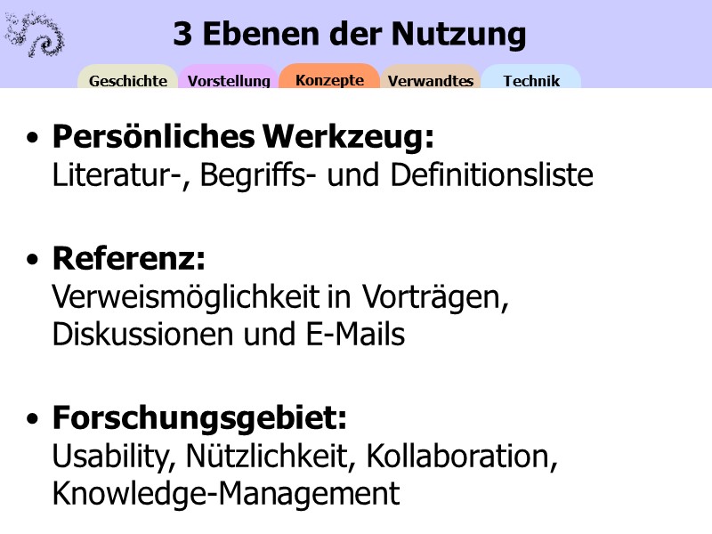 3 Ebenen der Nutzung