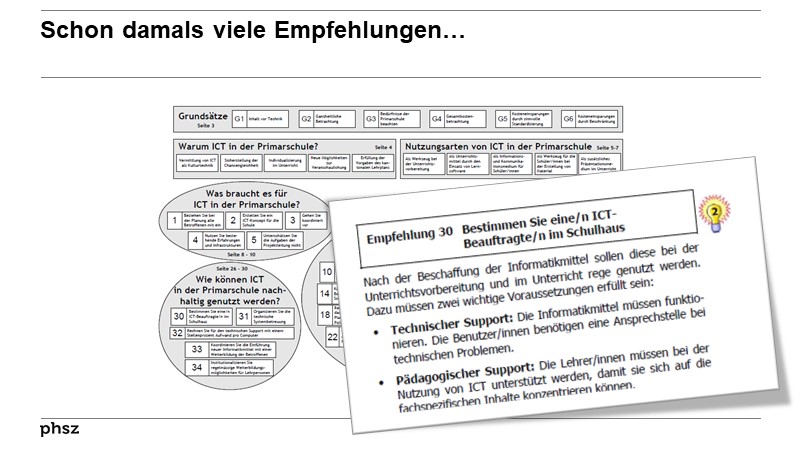 Schon damals viele Empfehlungen…