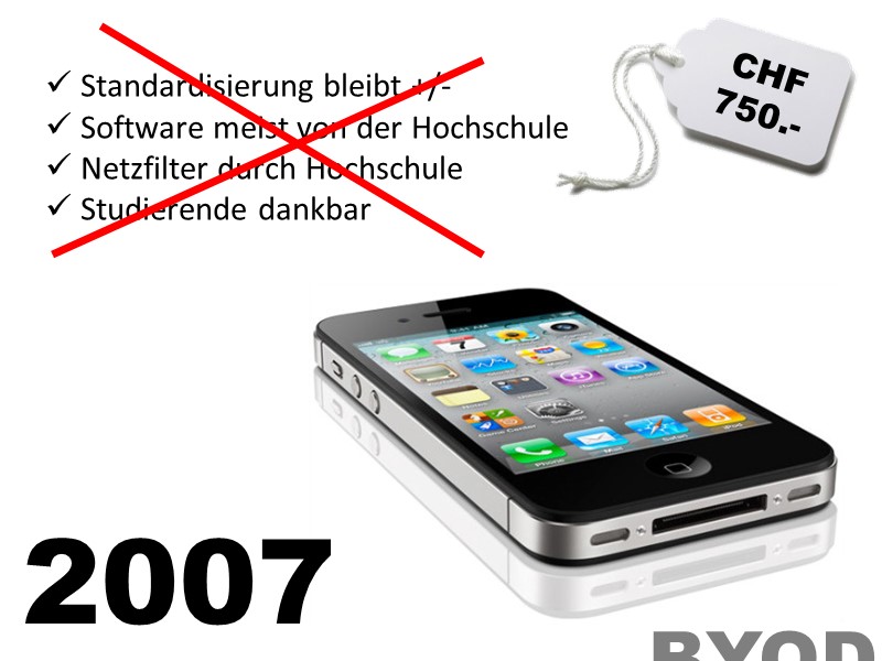 2007: Die Leute bringen den eigenen Acecess-Point mit: Ihr Smartphone