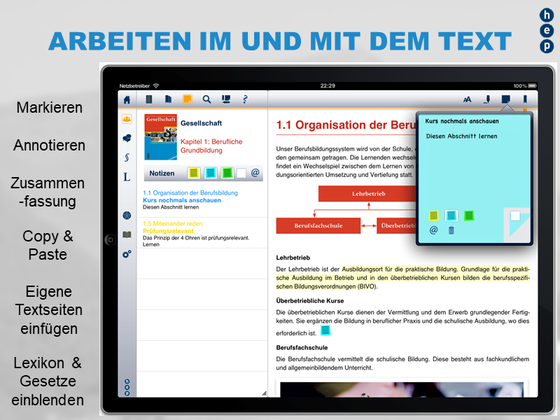 Arbeiten im und mit dem Text