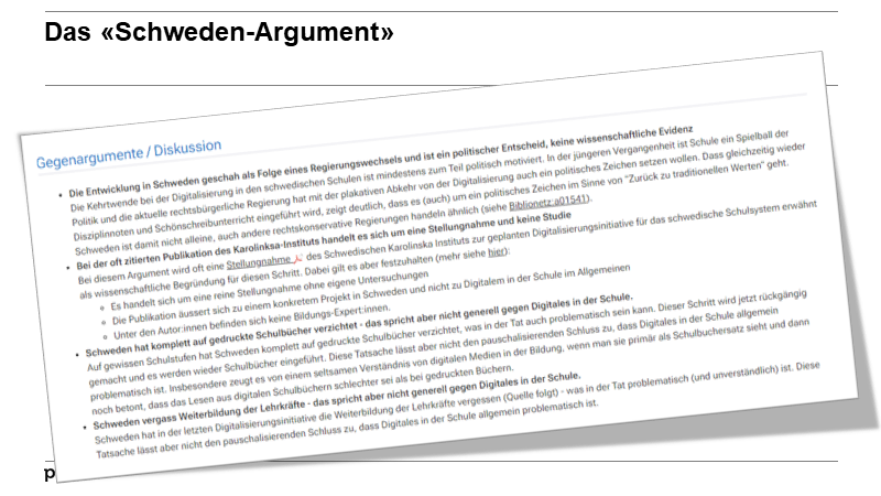 Das «Schweden-Argument»