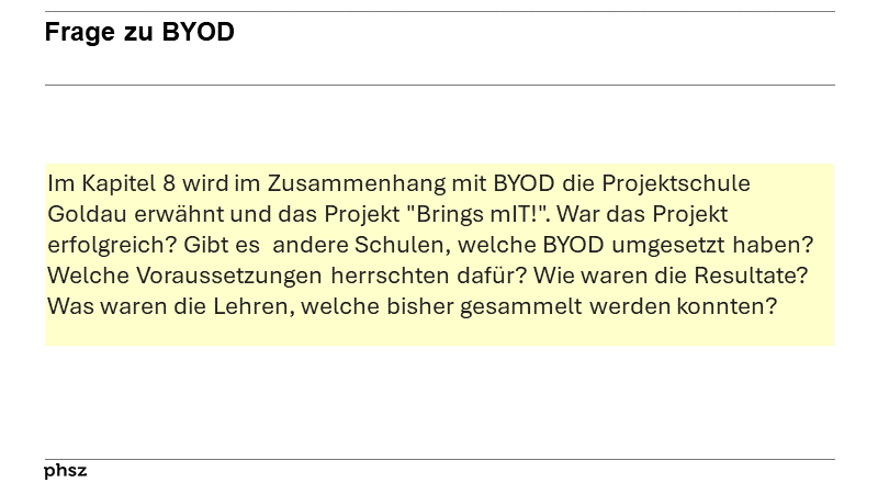 Frage zu BYOD