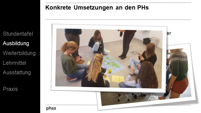 Konkrete Umsetzungen an den PHs