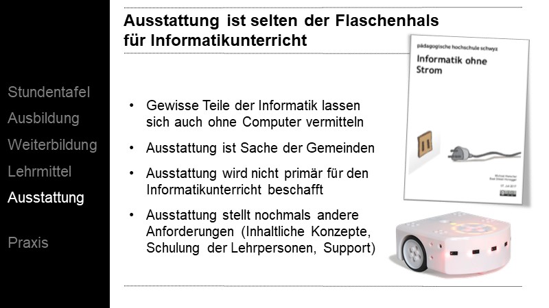 Ausstattung ist selten der Flaschenhalsfür Informatikunterricht