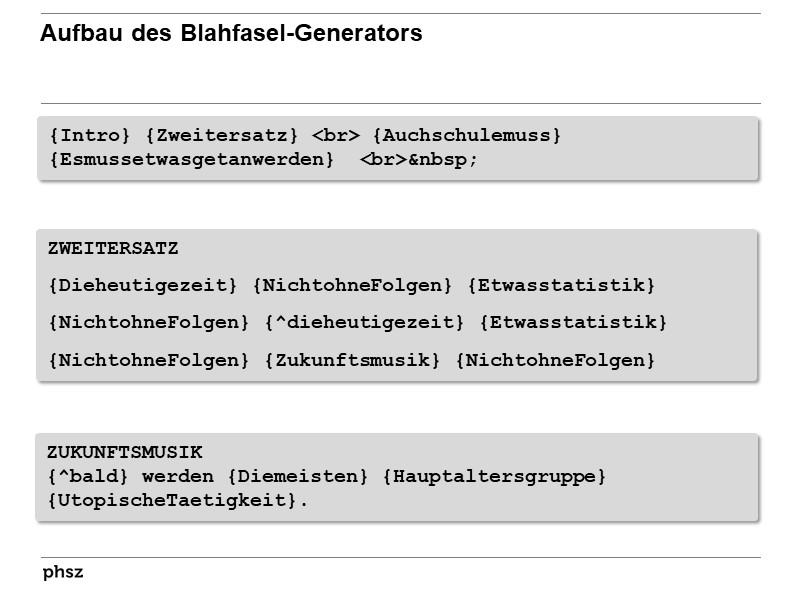 Aufbau des Blahfasel-Generators