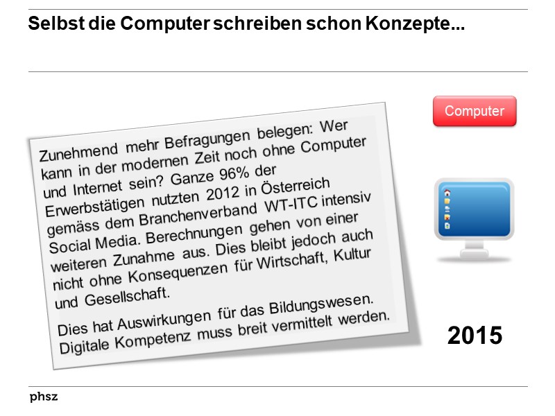 Selbst die Computer schreiben schon Konzepte