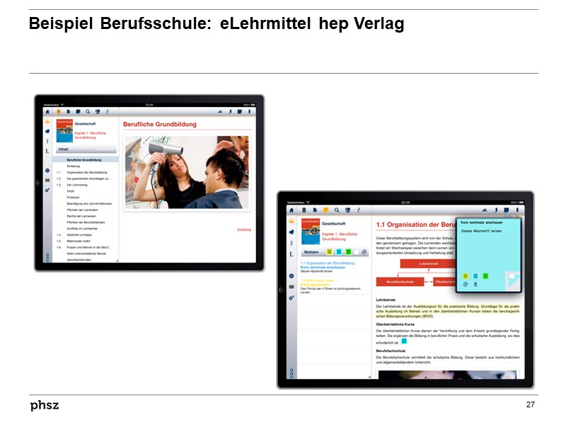 Beispiel Berufsschule: eLehrmittel hep Verlag