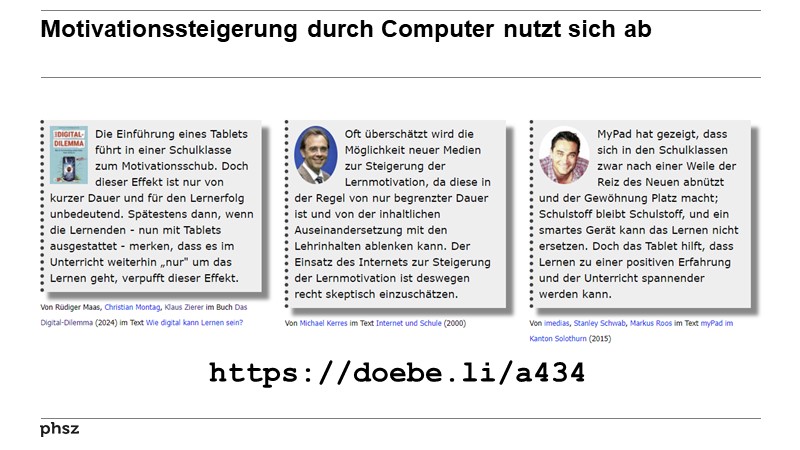 Motivationssteigerung durch Computer nutzt sich ab