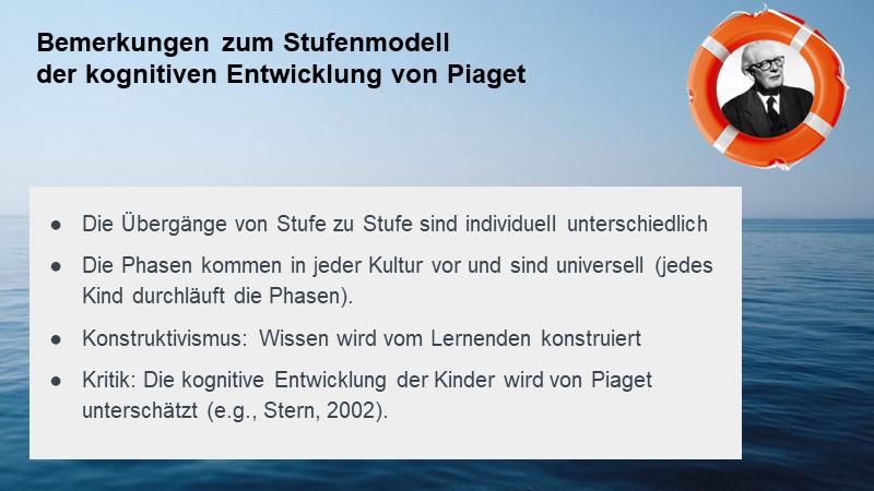 Bemerkungen zum Modell von Piaget