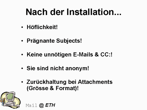 Nach der Installation...