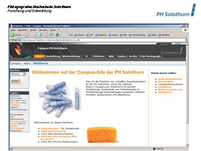 Startseite des Wikis der PH Solothurn