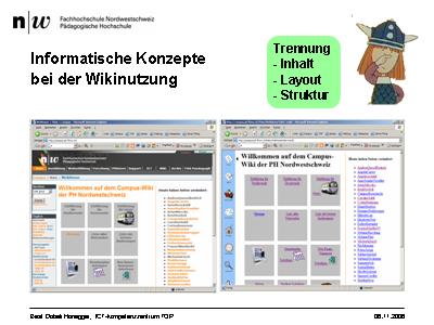 Informatische Konzepte bei der Wikinutzung: Ternnung von Inhalt, Layout und Struktur