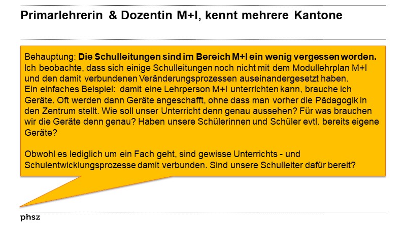 Primarlehrerin & Dozentin M+I, kennt mehrere Kantone