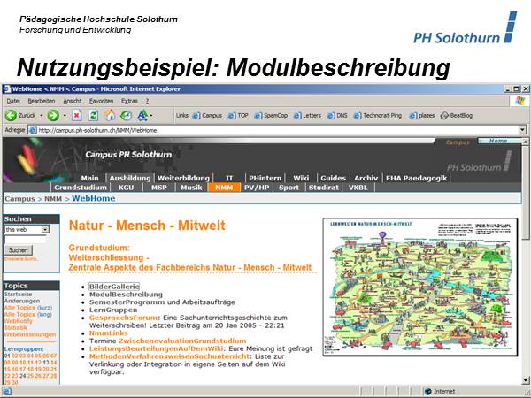 Nutzungsbeispiel: Modulbeschreibung NMM