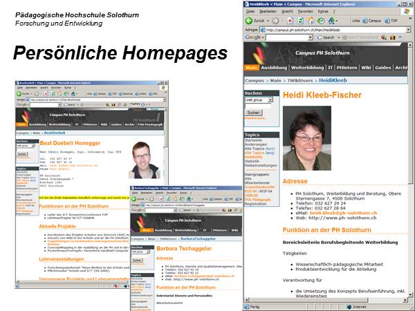 Nutzungsbeispiel persönliche Homeages