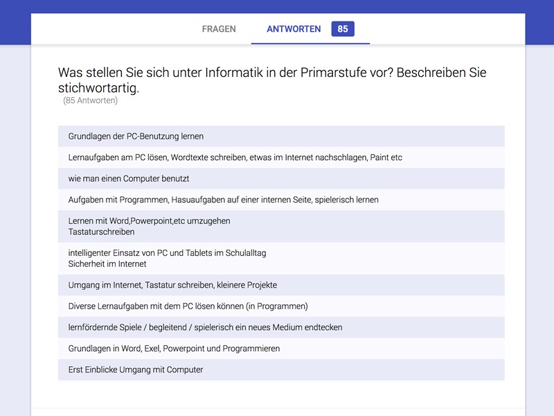 Meinungsbild zur Informatk (II)