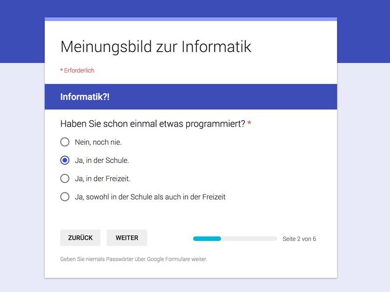 Meinungsbild zur Informatk (III)