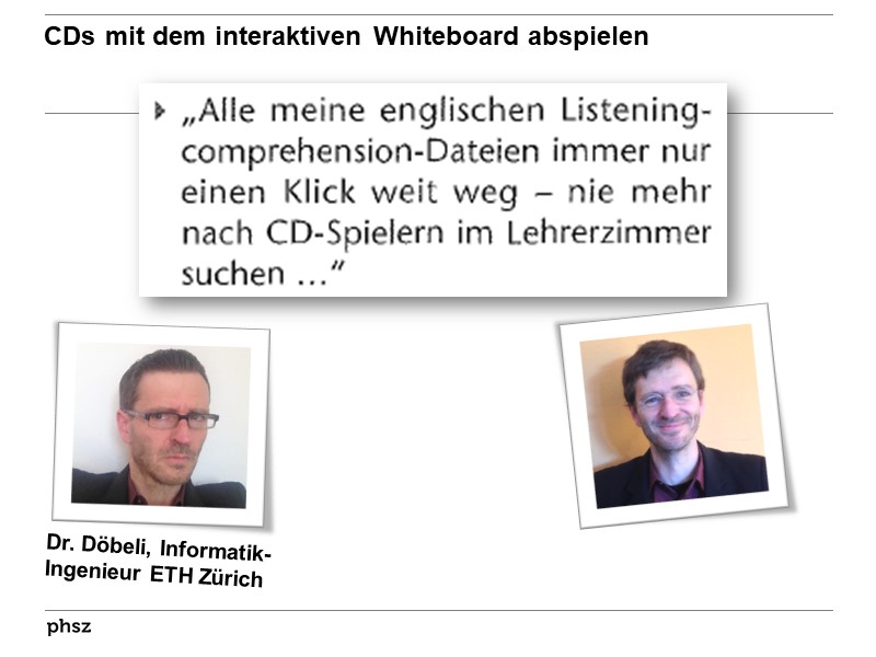 CDs mit dem interaktiven Whiteboard abspielen