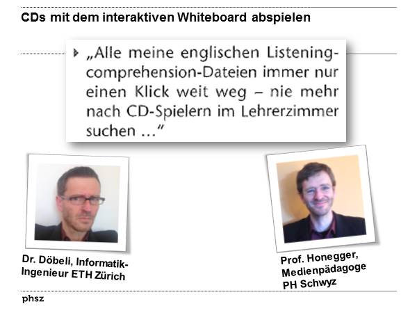 CDs mit dem interaktiven Whiteboard abspielen