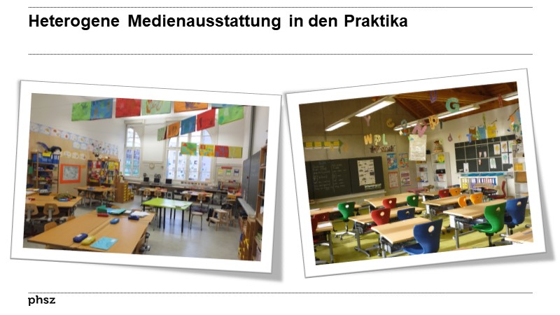 Heterogene Medienausstattung in den Praktika