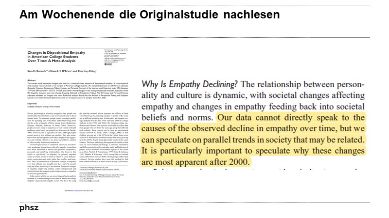 Am Wochenende die Originalstudie nachlesen