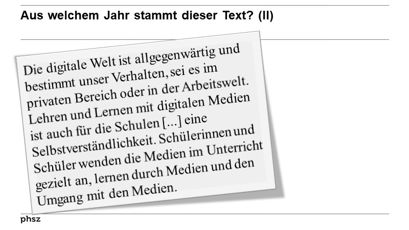  Aus welchem Jahr stammt dieser Text? (II)