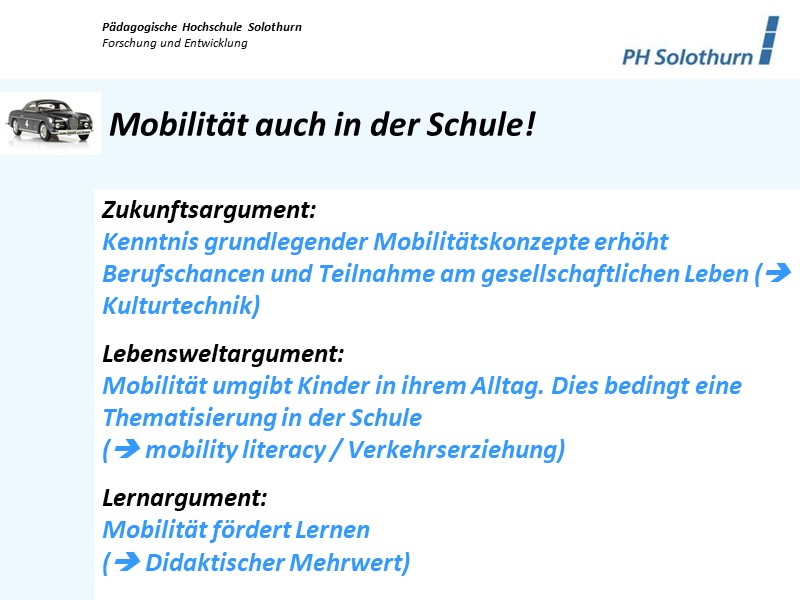 3 Argumentationslinien für Mobilität in der Schule