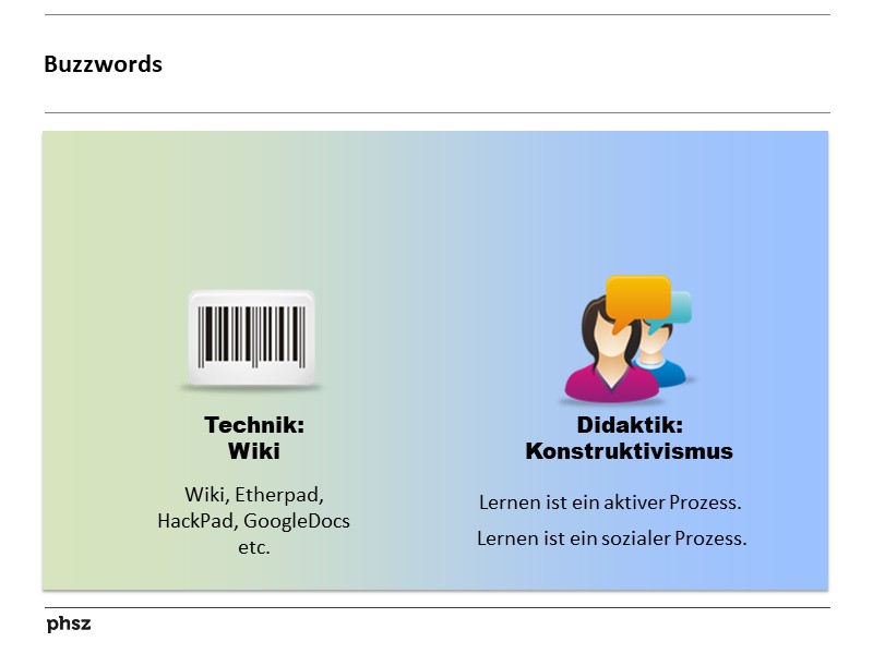 Mehr Buzzwords des heutigen Referats