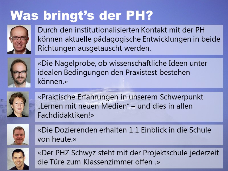 Was bringts der PHZ Schwyz?