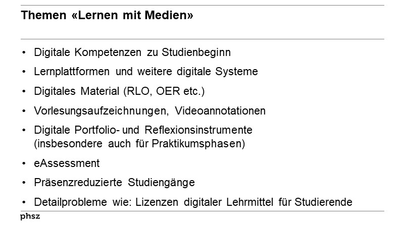 Themen «Lernen mit Medien»