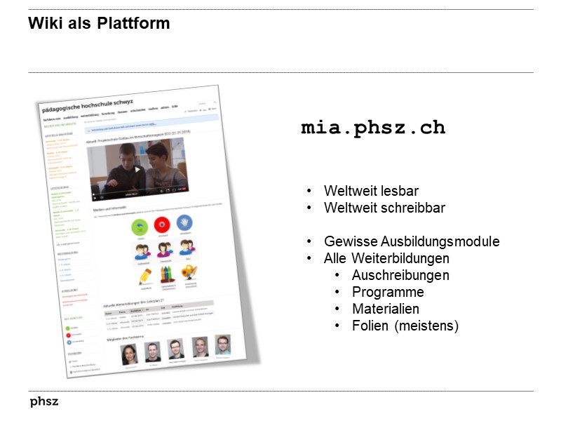 Wiki als Plattform