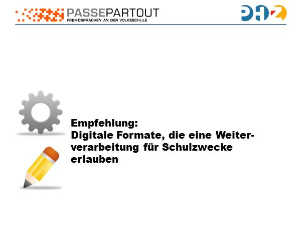 Offene digitale Formate für Weiterverarbeitung