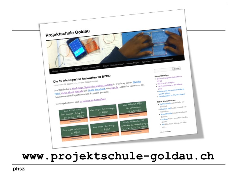 Weblog der Projektschule Goldau