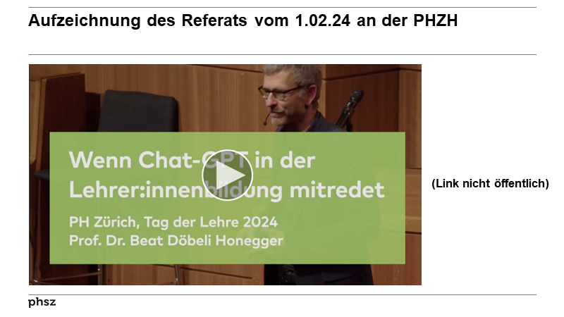 Aufzeichnung des Referats vom 1.02.24 an der PHZH