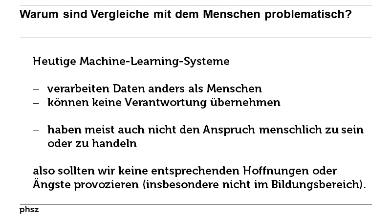 Warum sind Vergleiche mit dem Menschen problematisch?