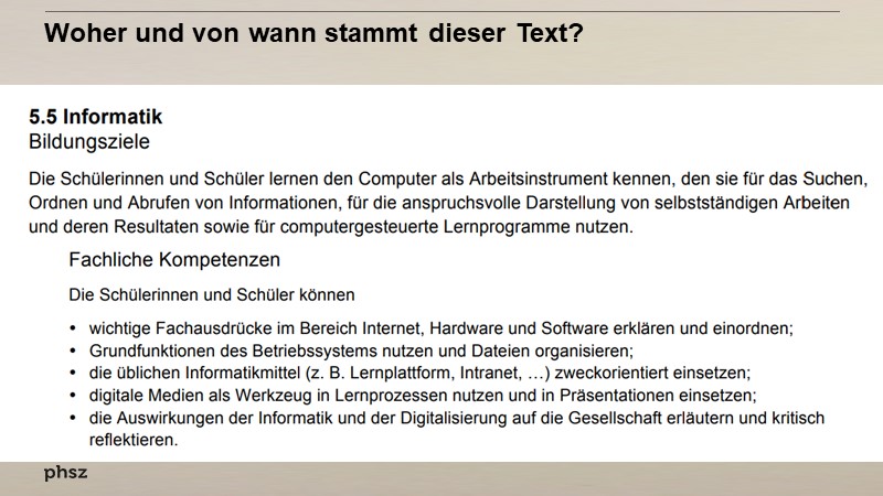 Woher und von wann stammt dieser Text?