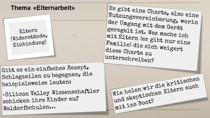 Thema «Elternarbeit»