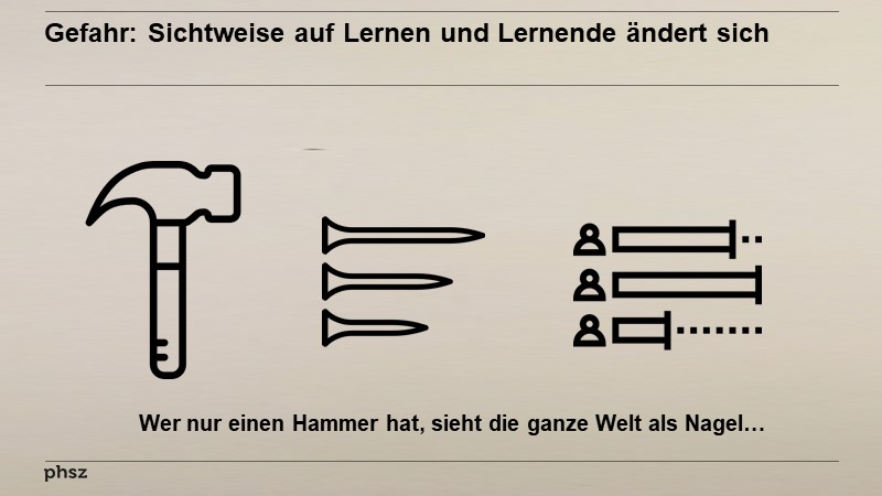 Gefahr: Sichtweise auf Lernen und Lernende ändert sich