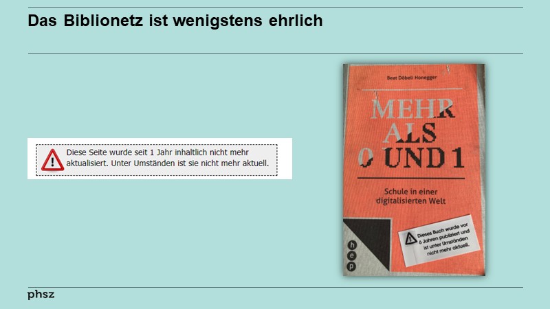 Das Biblionetz ist wenigstens ehrlich