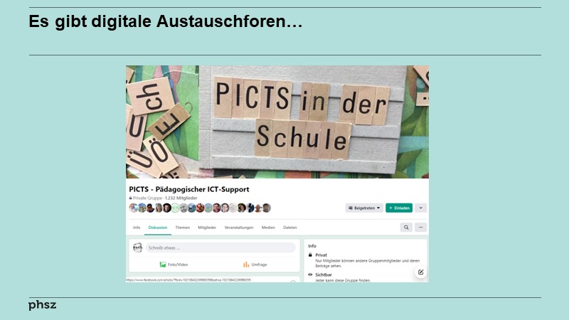 Es gibt digitale Austauschforen...