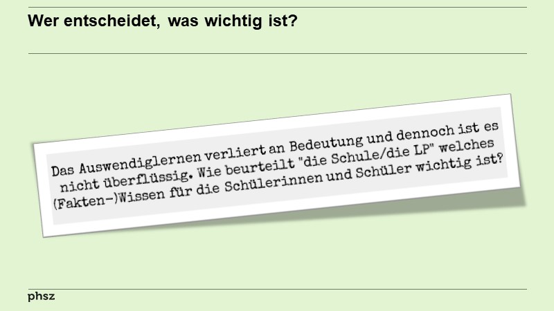 Wer entscheidet, was wichtig ist?