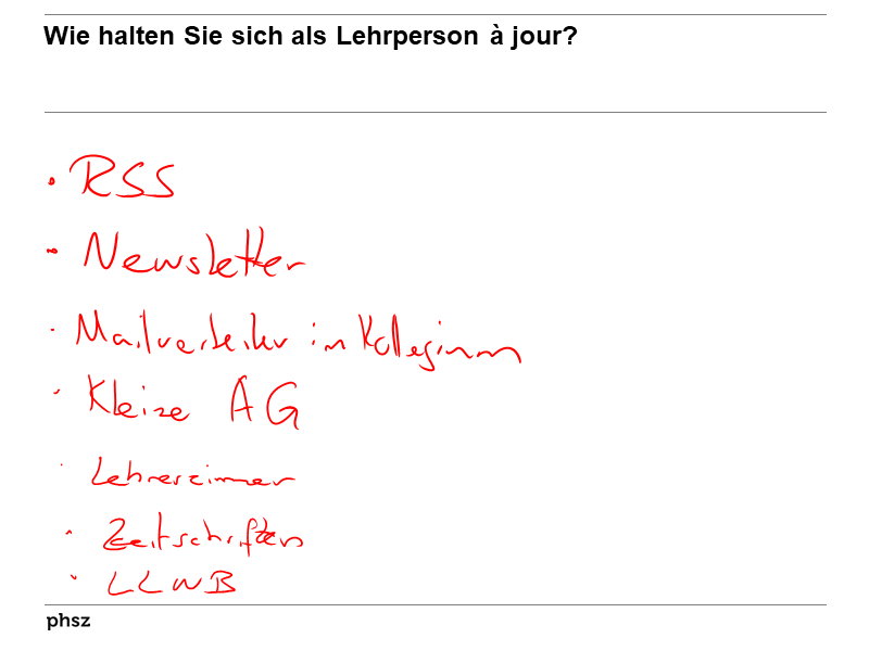 Wie halten Sie sich als Lehrperson à jour?