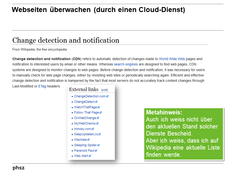 Webseiten überwachen (durch einen Cloud-Dienst)