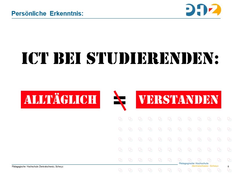 Persönliche Erkenntnis: Alltäglichkeit heisst nicht Verständnis