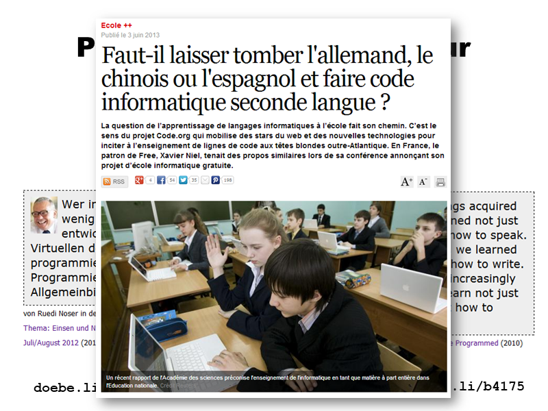 Faut-il laisser tomber l'allemand et faire code informatique seconde langue ?