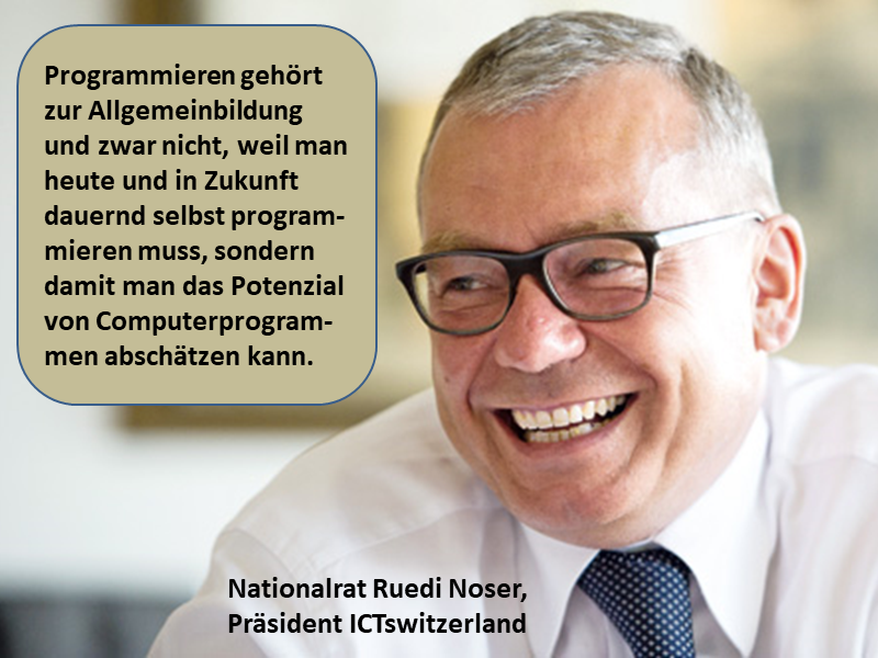 Ruedi Noser: Programmieren gehört zur Allgemeinbildung