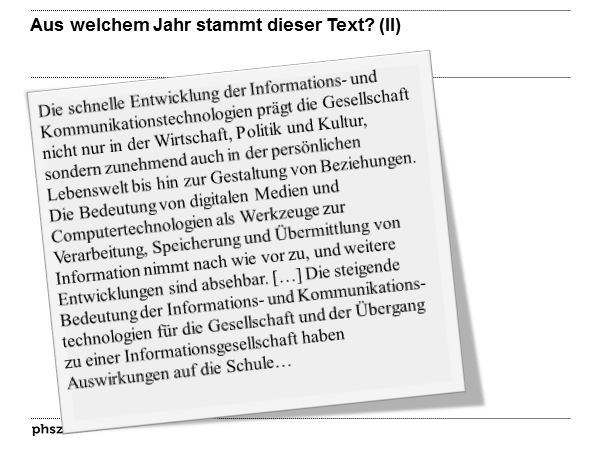  Aus welchem Jahr stammt dieser Text? (II)