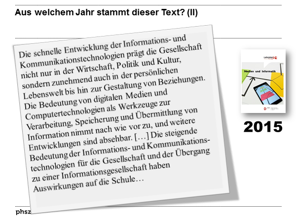  Aus welchem Jahr stammt dieser Text? (II)